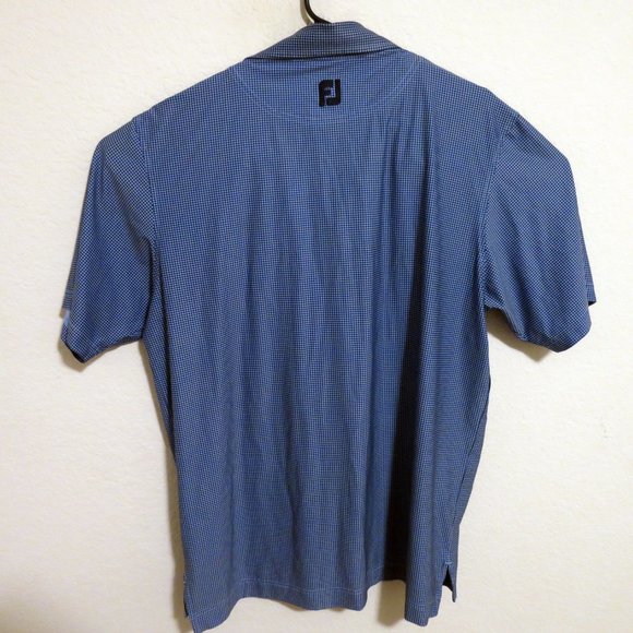 FootJoy Shirt Mens Large Short Sleeve Golf Polo Blue Houndstooth - Picture 5 of 7